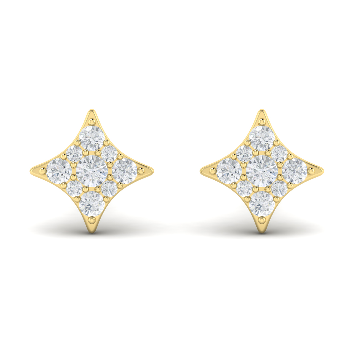 Diamond Cluster Star Stud Earrings