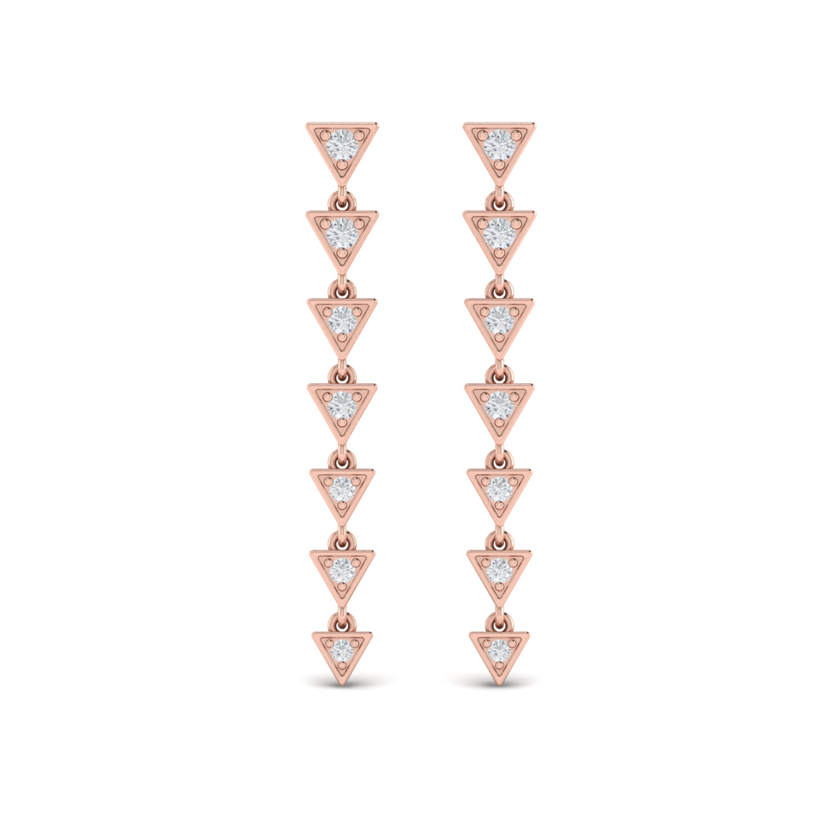 Diamond Trinity Drop Statement Earrings