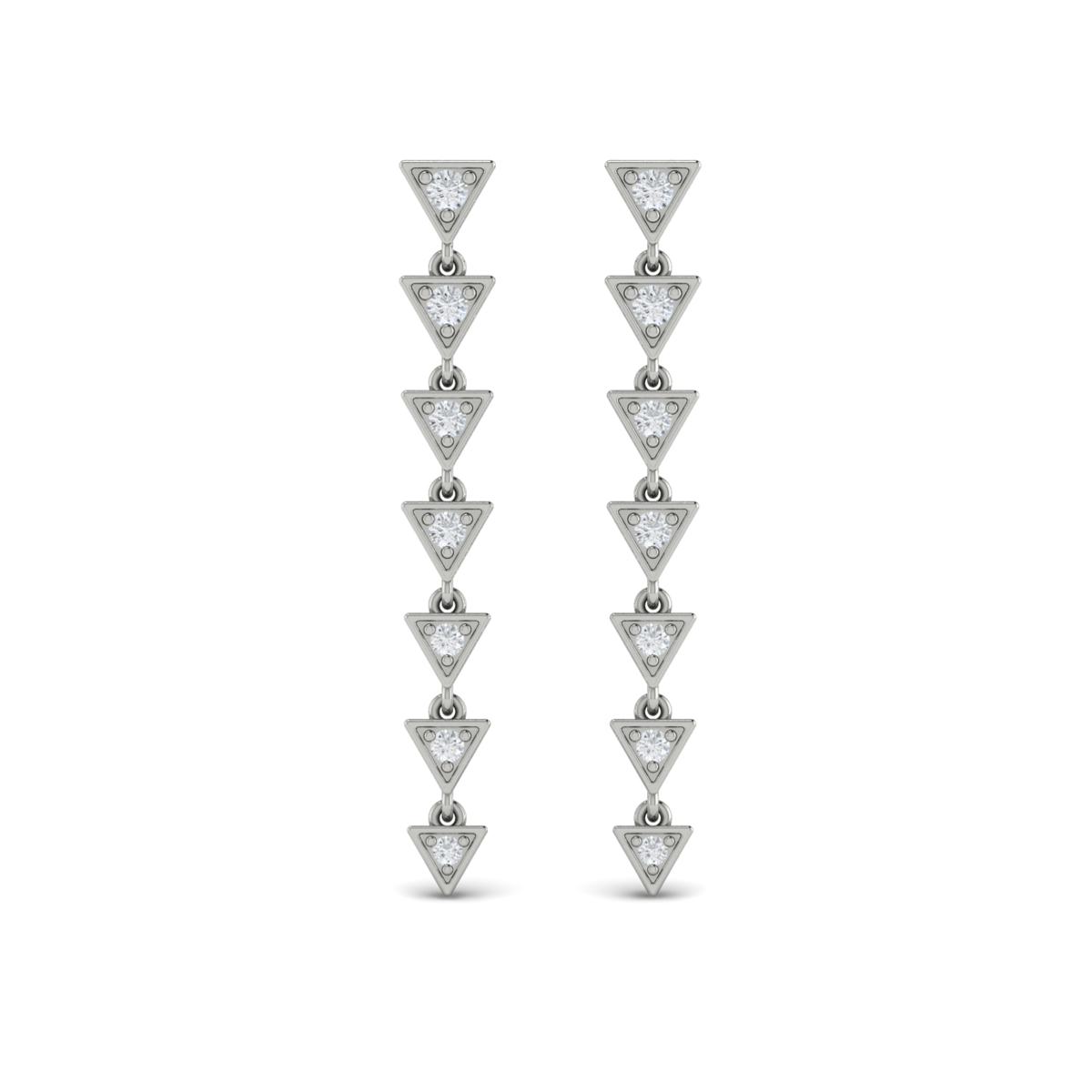 Diamond Trinity Drop Statement Earrings