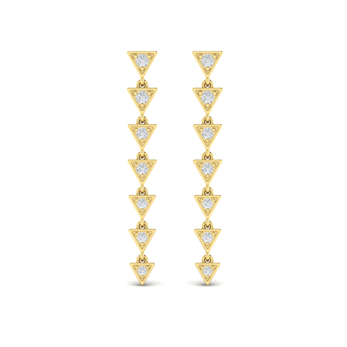 Diamond Trinity Drop Statement Earrings