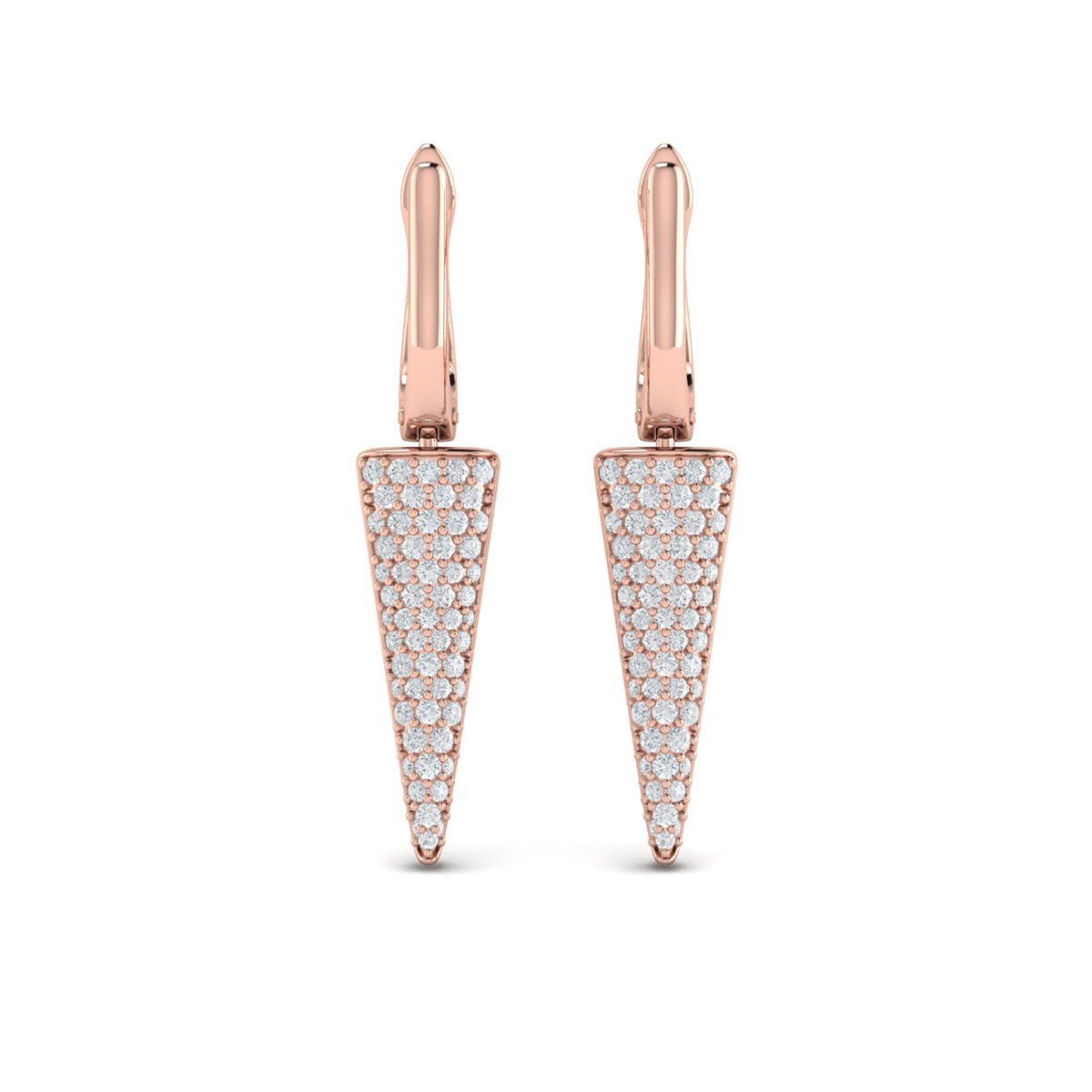 Diamond Trinity Drop Huggie Earrings