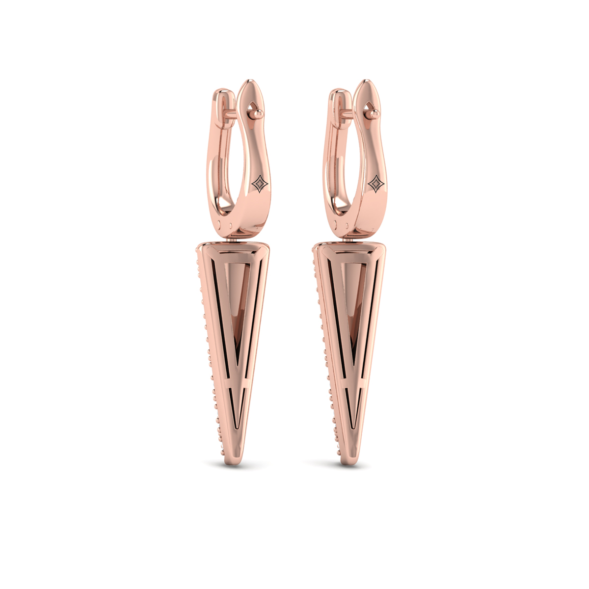 Diamond Trinity Drop Huggie Earrings