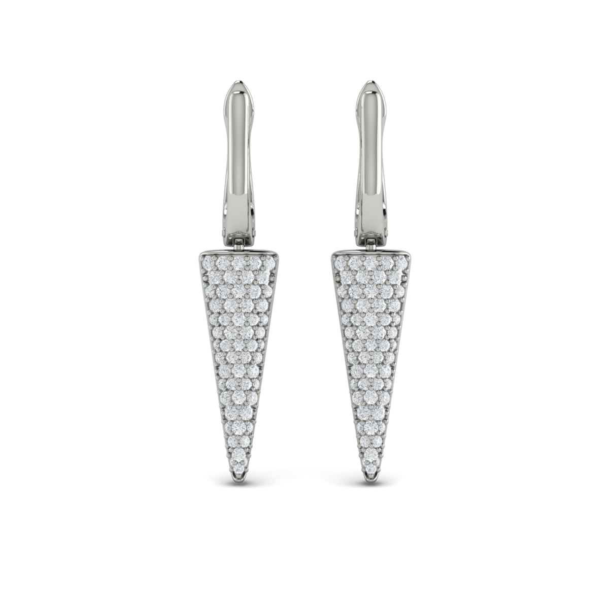 Diamond Trinity Drop Huggie Earrings