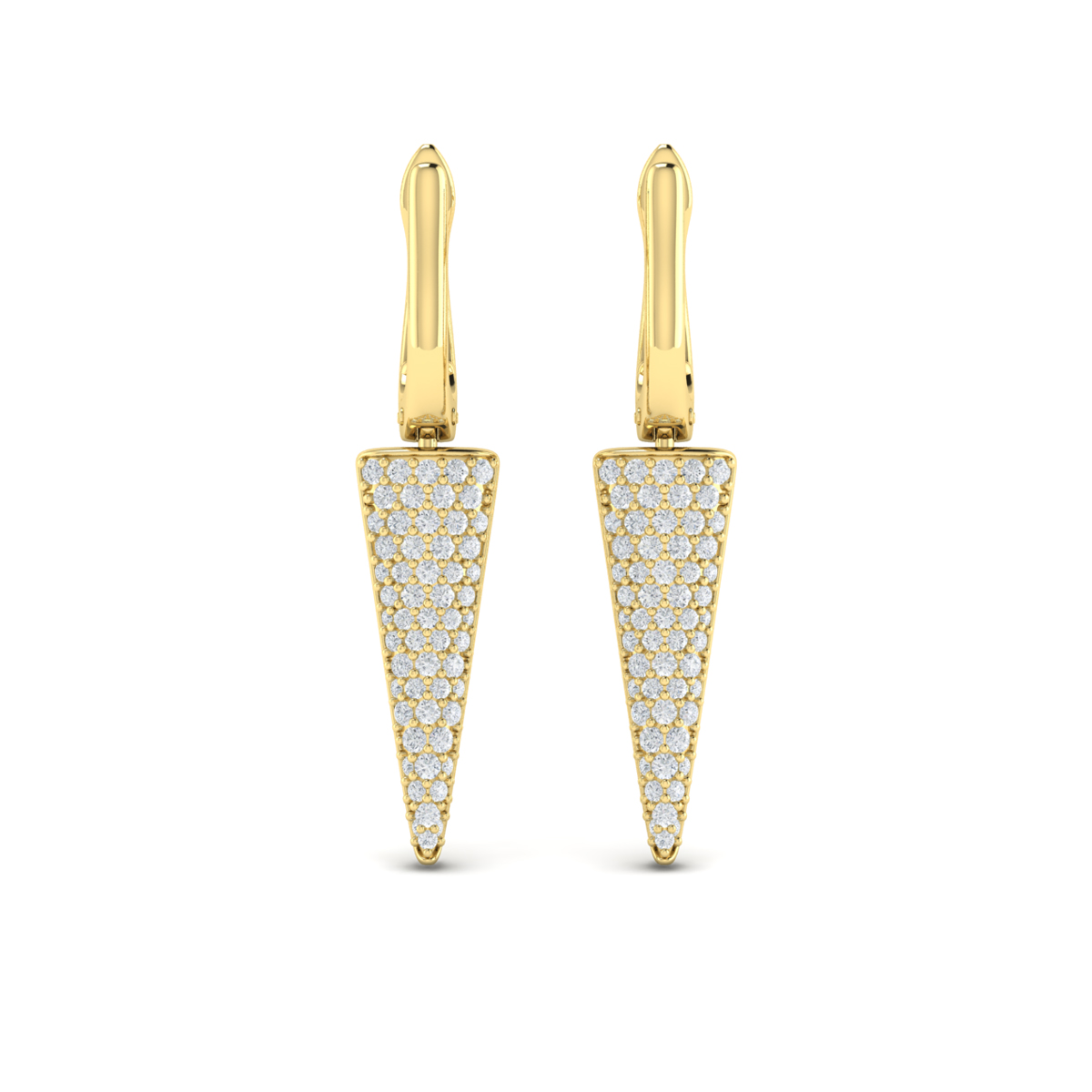Diamond Trinity Drop Huggie Earrings