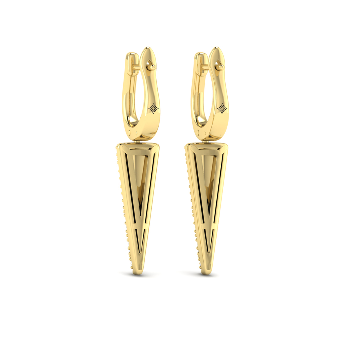 Diamond Trinity Drop Huggie Earrings