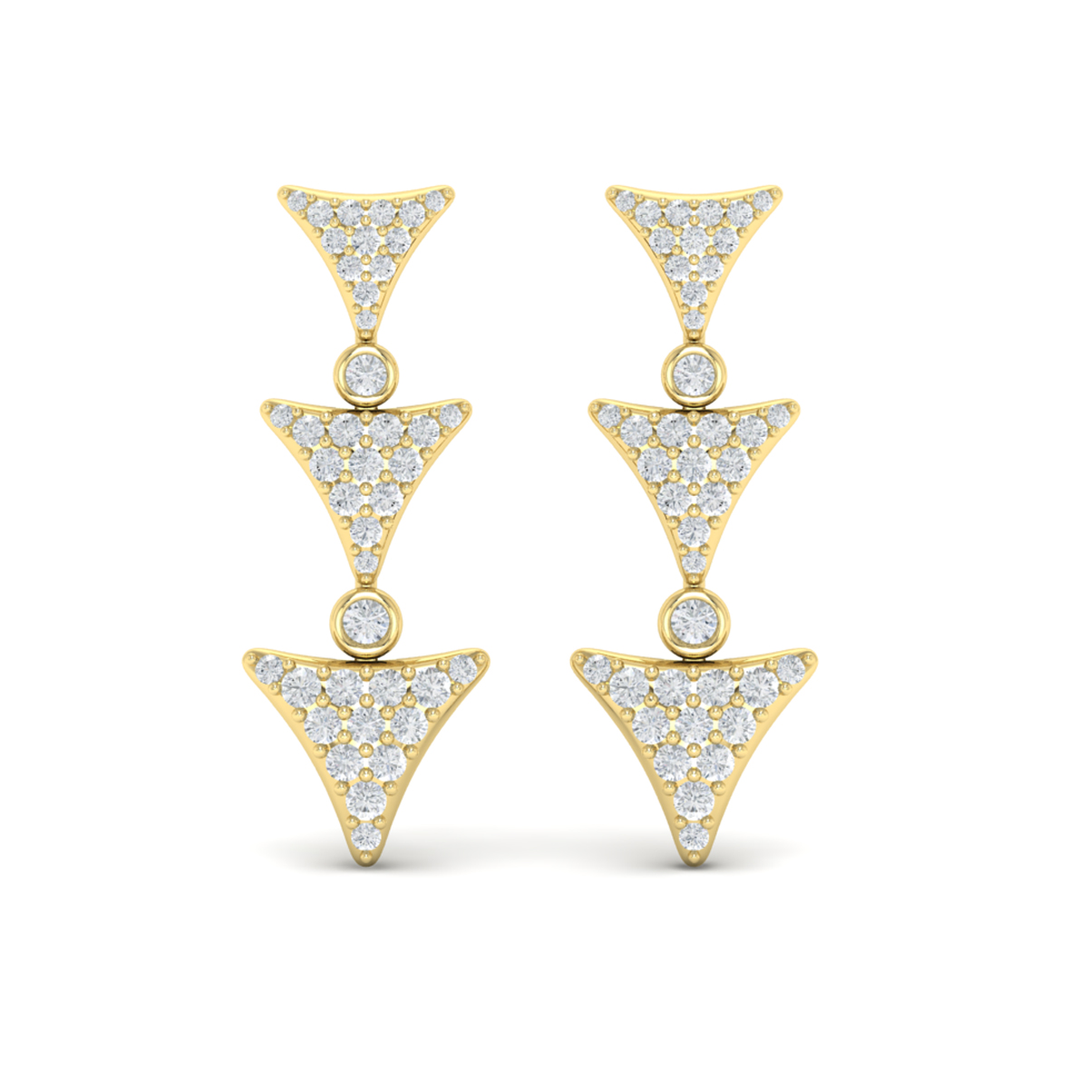Diamond Trinity Drop Statement Earrings