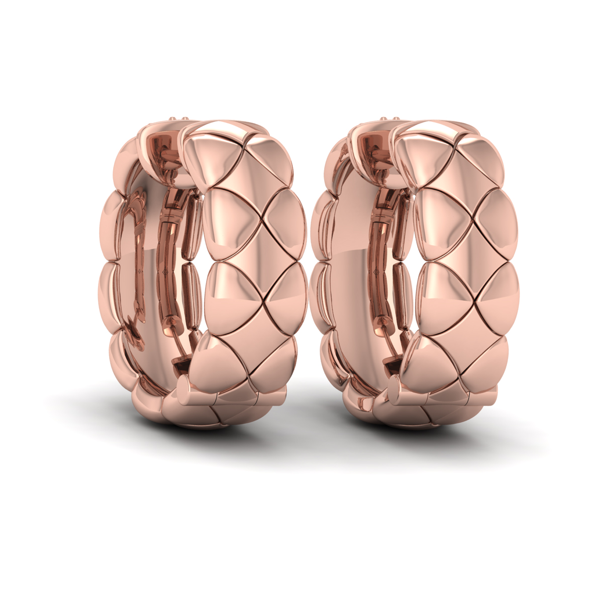 Diamond Cluster Barrel Earrings