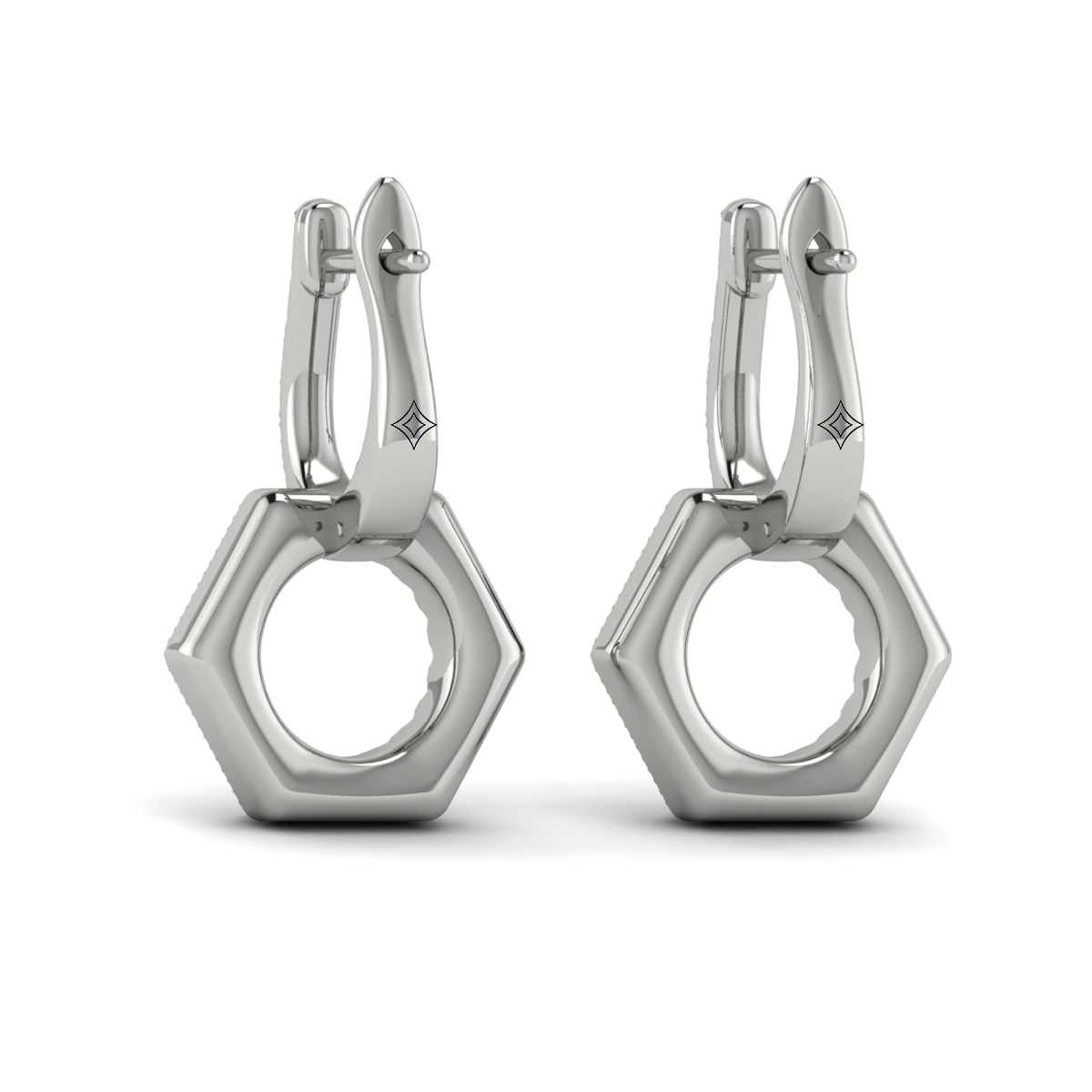 Diamond Open Honeycomb Drop Earrings