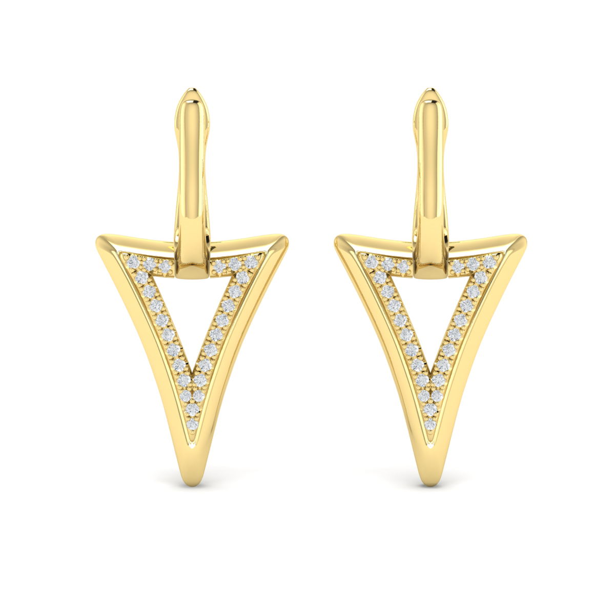 Diamond Open Double Trinity Huggie Earrings