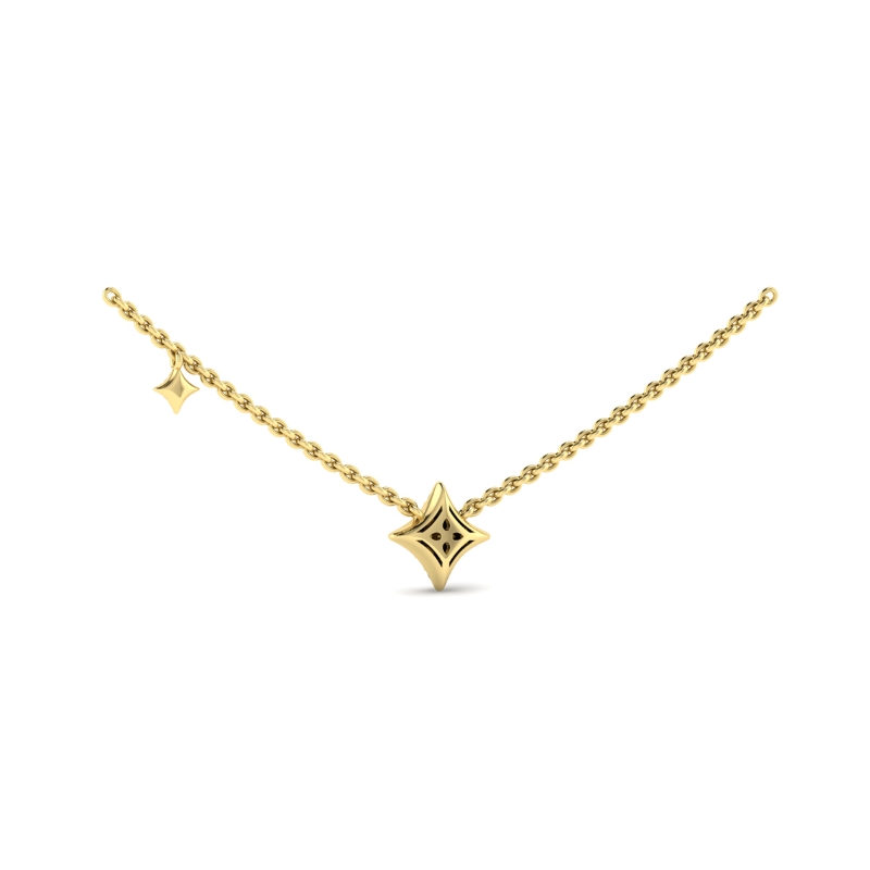 Diamond Cluster Vlora Star Double Pendant Necklace