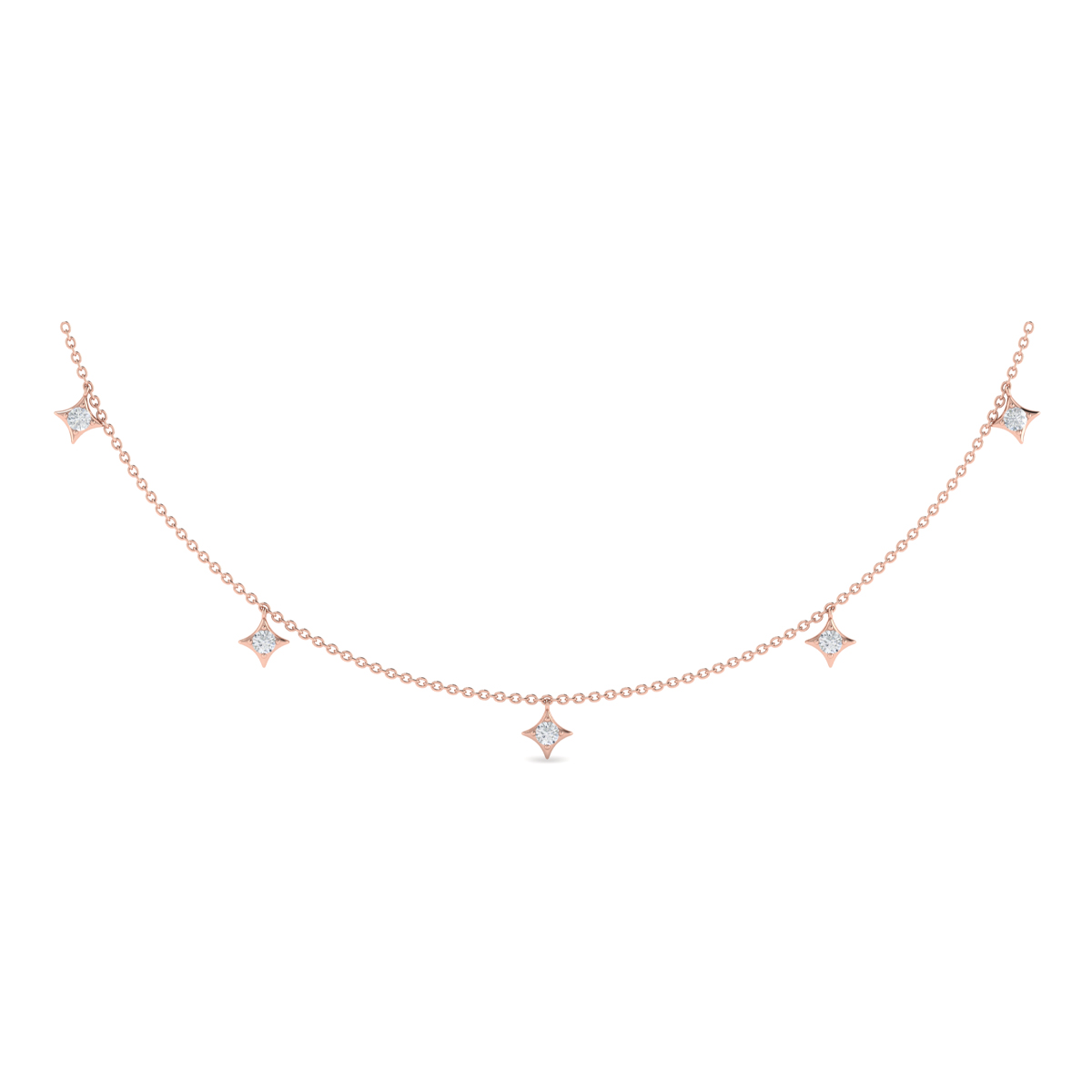 Multi Diamond Vlora Star Tassel Necklace