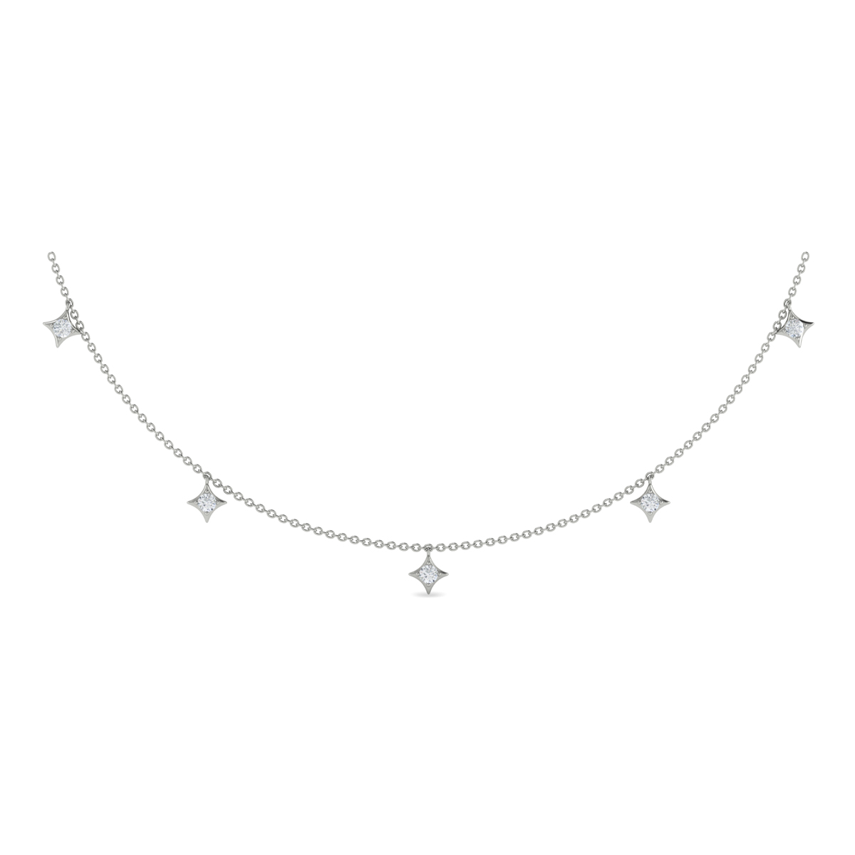 Multi Diamond Vlora Star Tassel Necklace