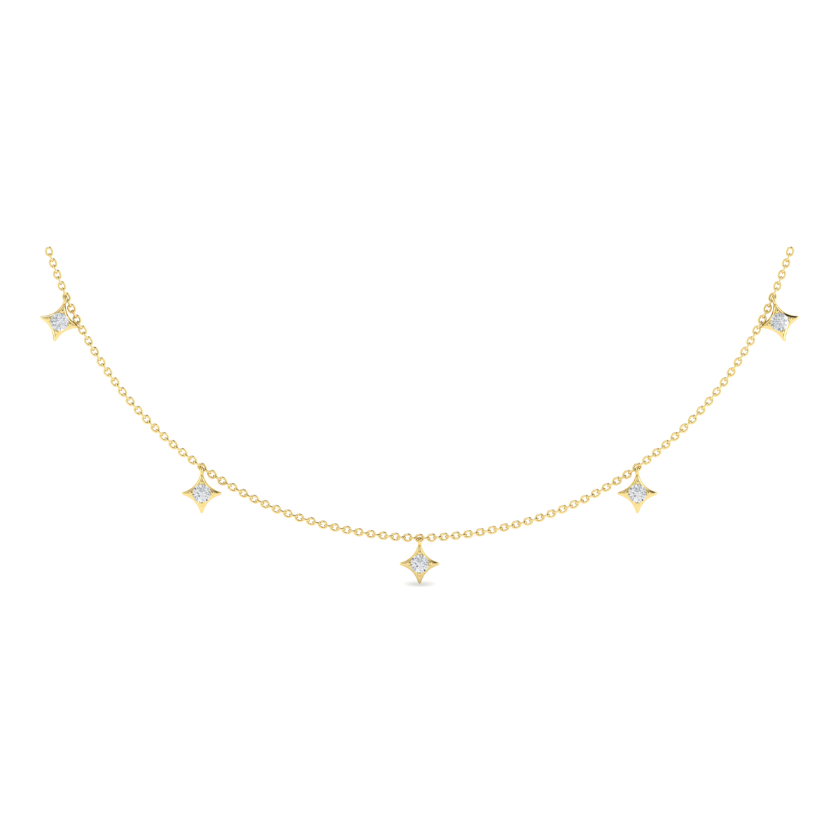 Multi Diamond Vlora Star Tassel Necklace