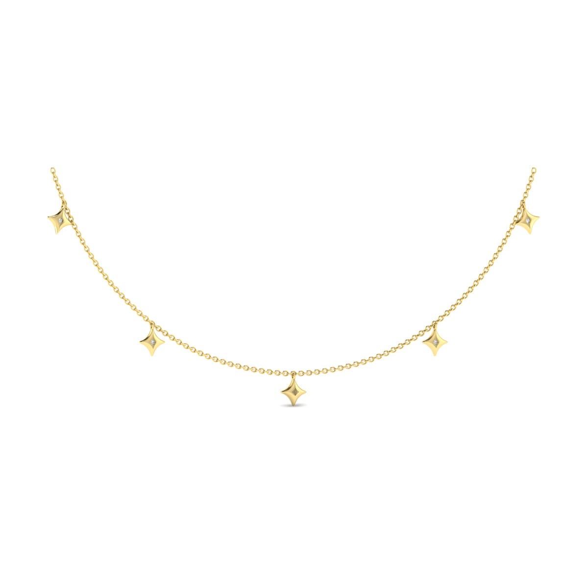 Multi Diamond Vlora Star Tassel Necklace