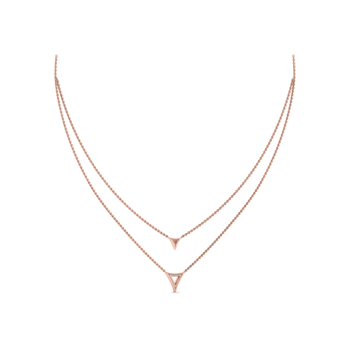 Diamond Open Trinity Two Row Necklace