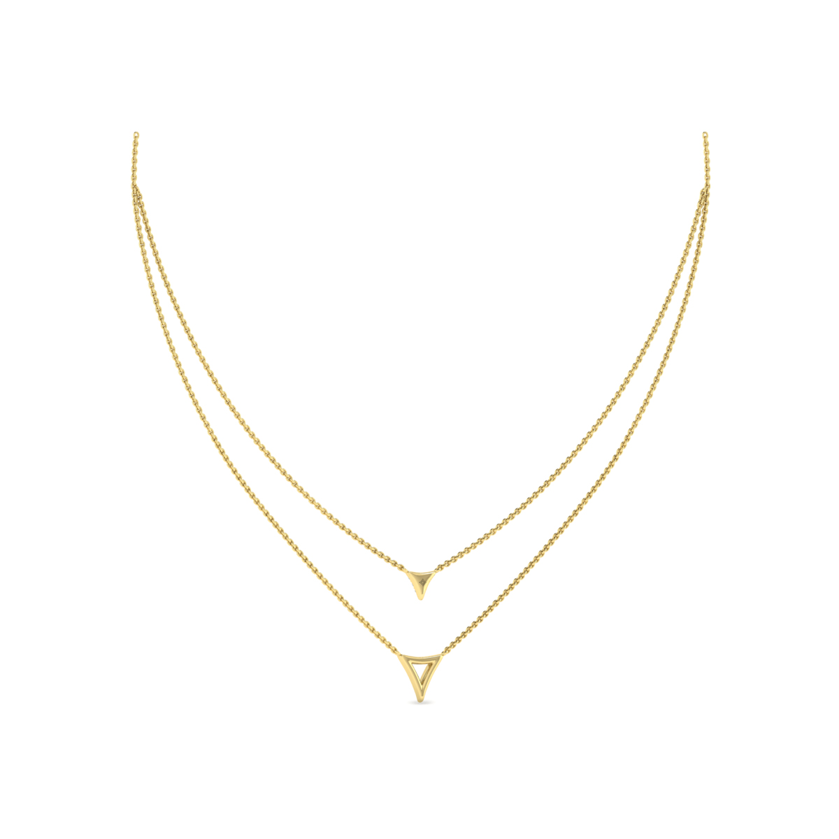 Diamond Open Trinity Two Row Necklace