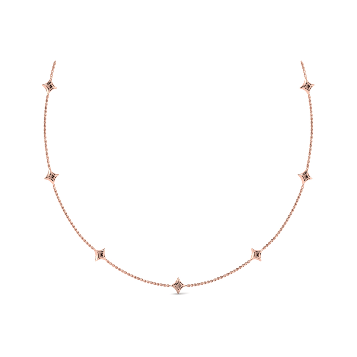 Diamond Cluster Multi Vlora Star Pendant Necklace