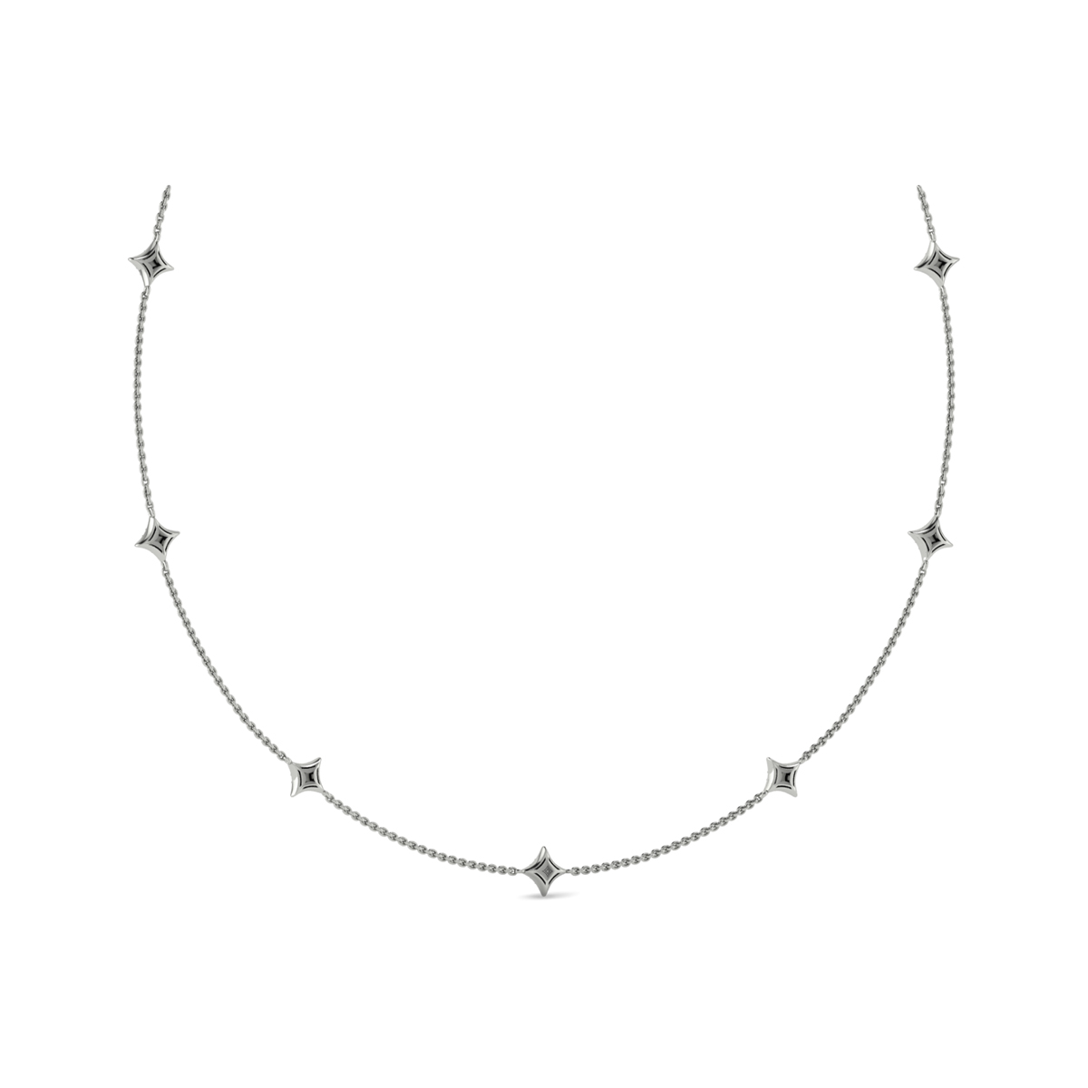 Diamond Cluster Multi Vlora Star Pendant Necklace
