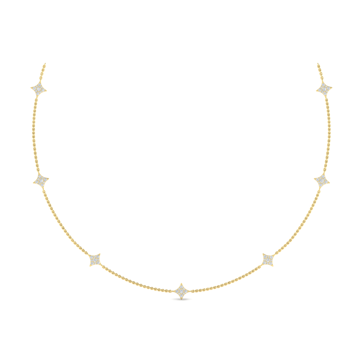 Diamond Cluster Multi Vlora Star Pendant Necklace
