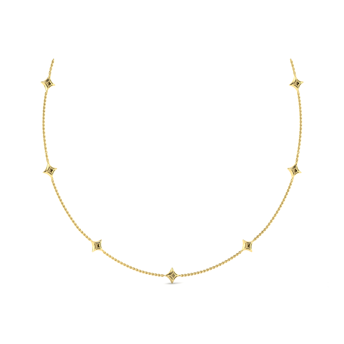 Diamond Cluster Multi Vlora Star Pendant Necklace