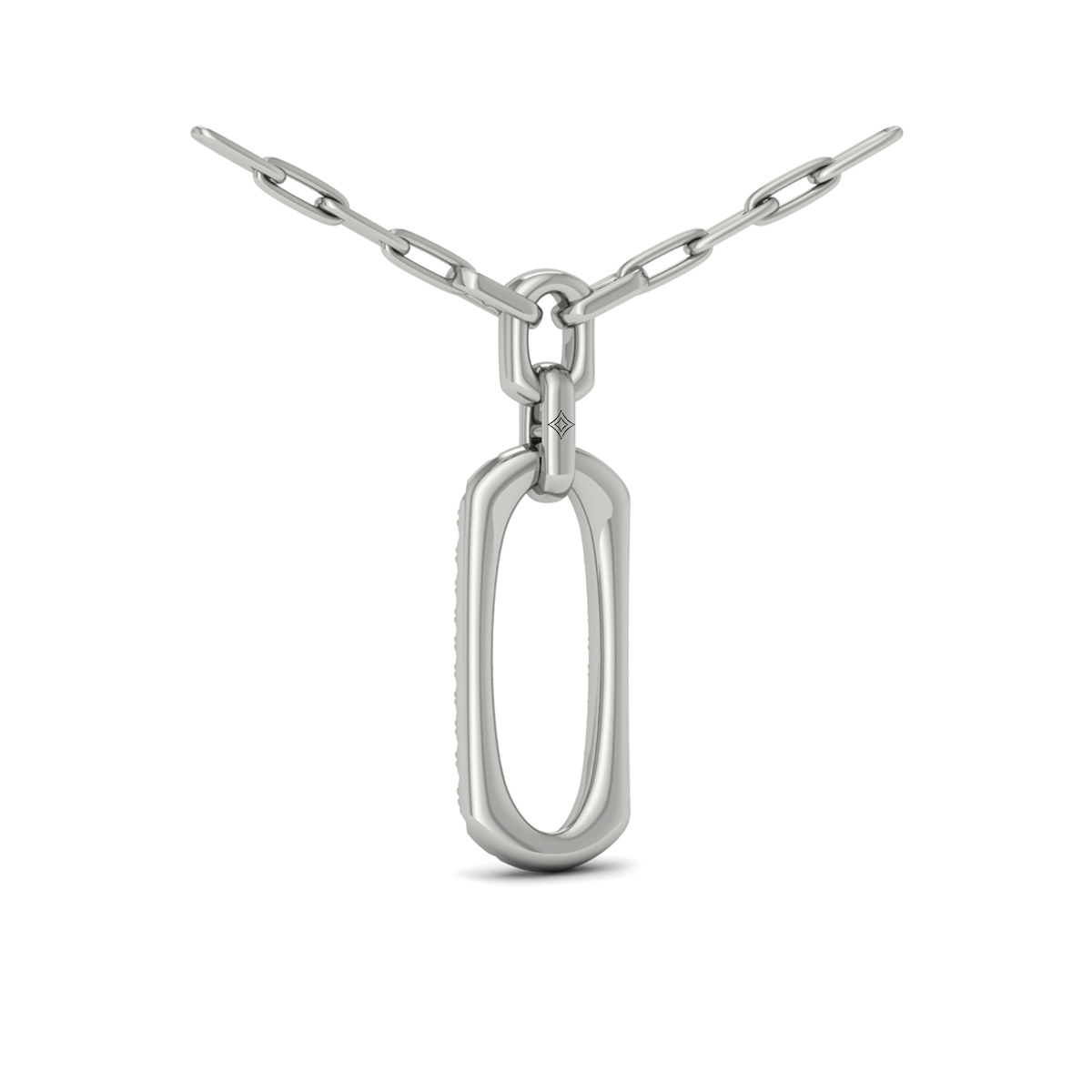 Diamond North South Open Oval Link Necklace