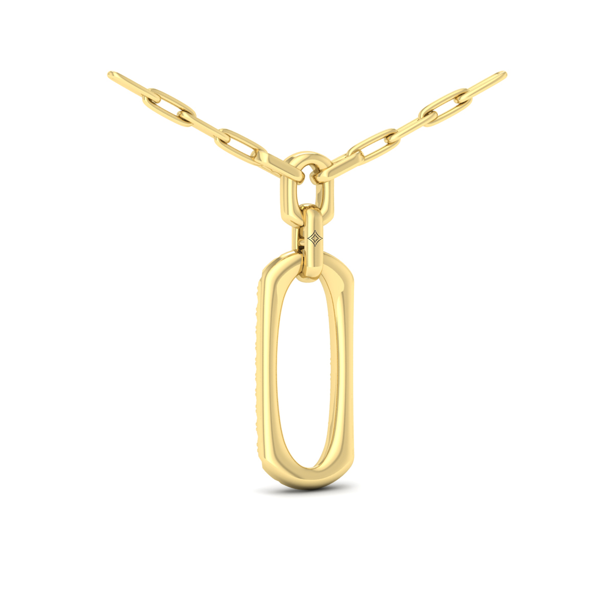 Diamond North South Open Oval Link Necklace