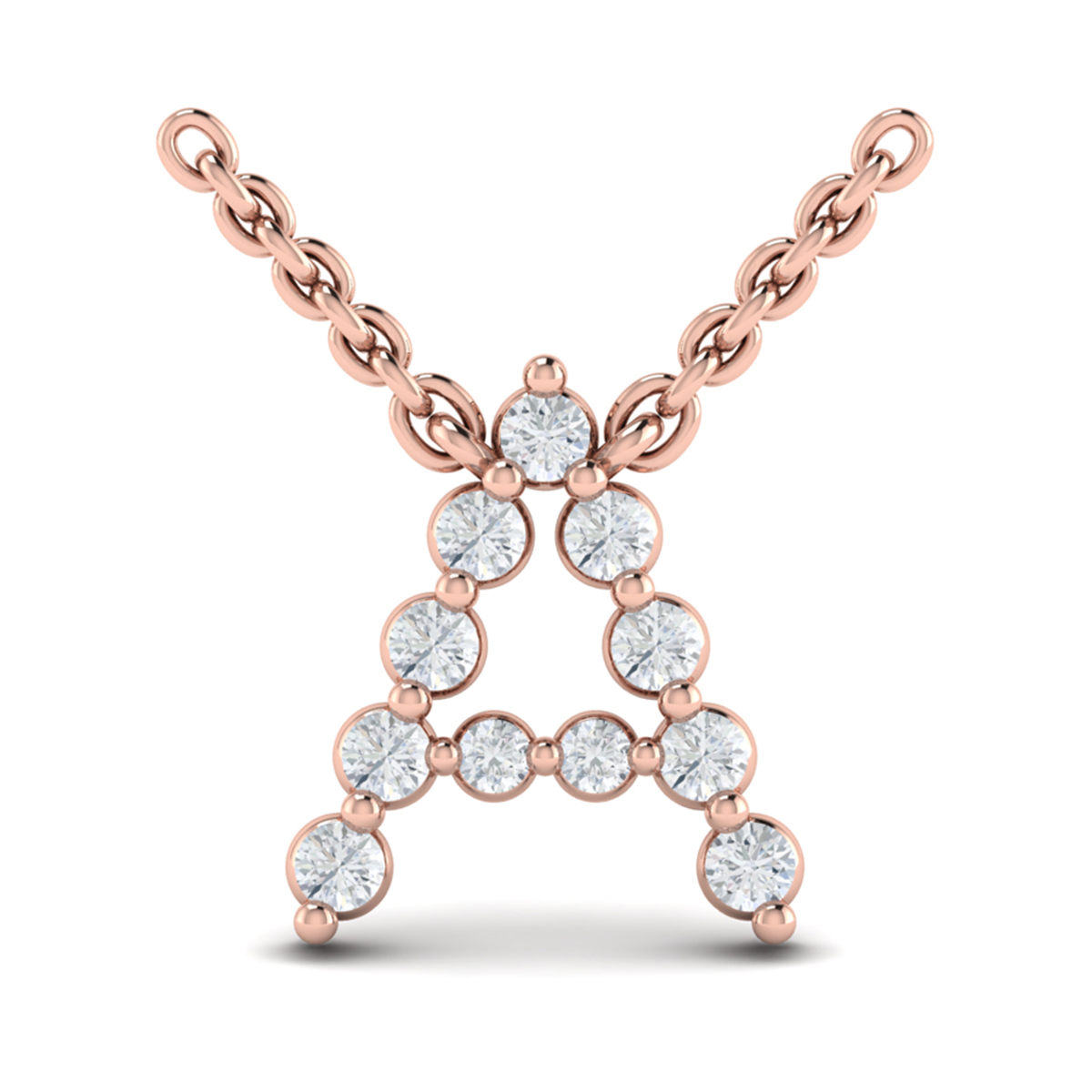 Diamond Alphabet Pendant Necklace, A