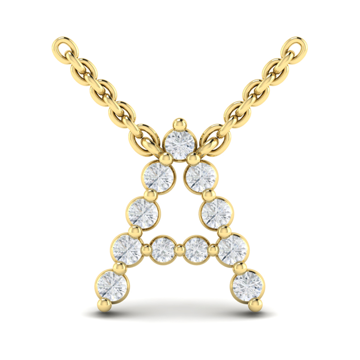 Diamond Alphabet Pendant Necklace, A