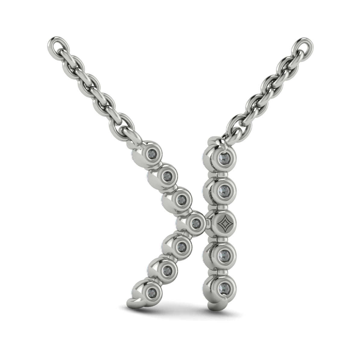 Diamond Alphabet Pendant Necklace, K