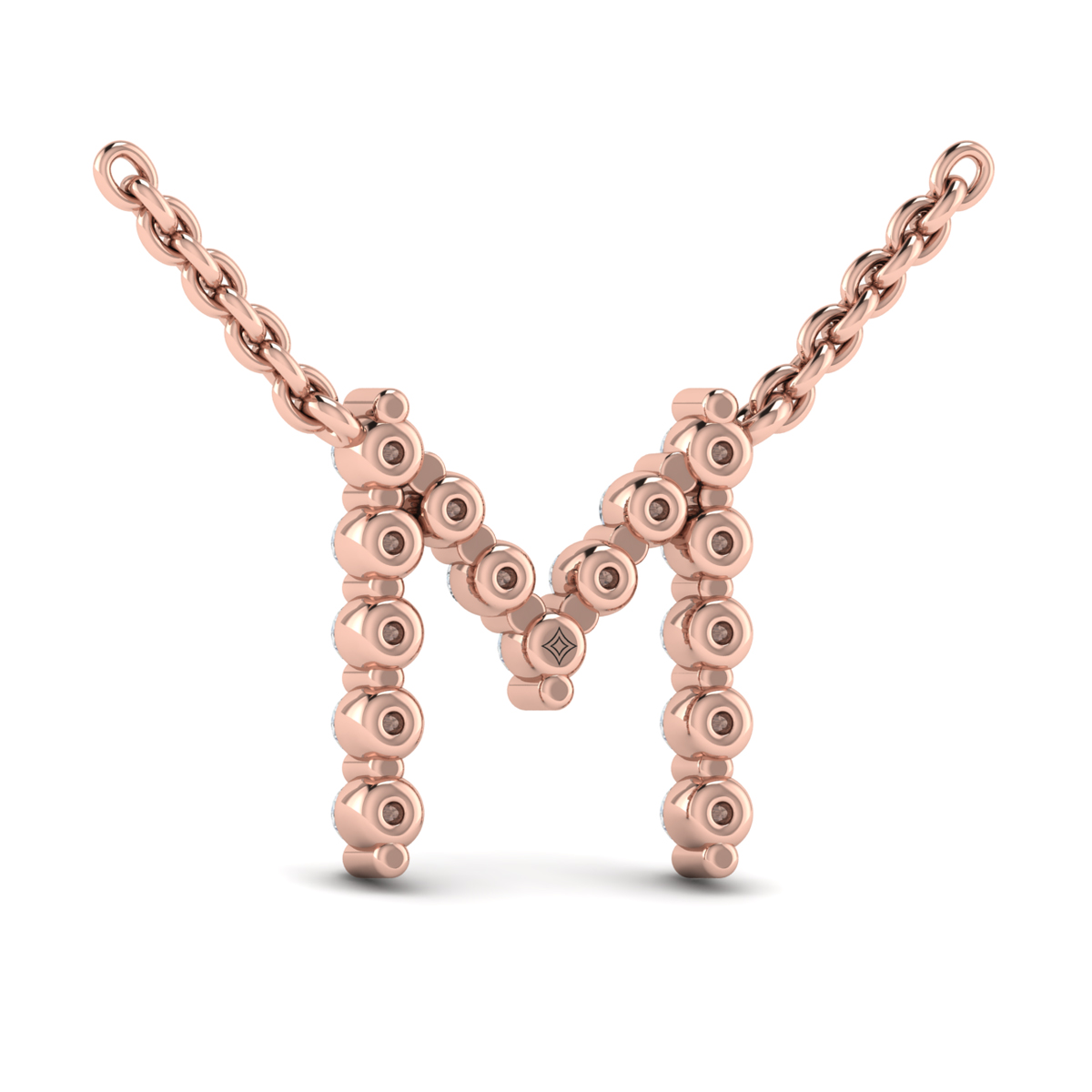 Diamond Alphabet Pendant Necklace, M
