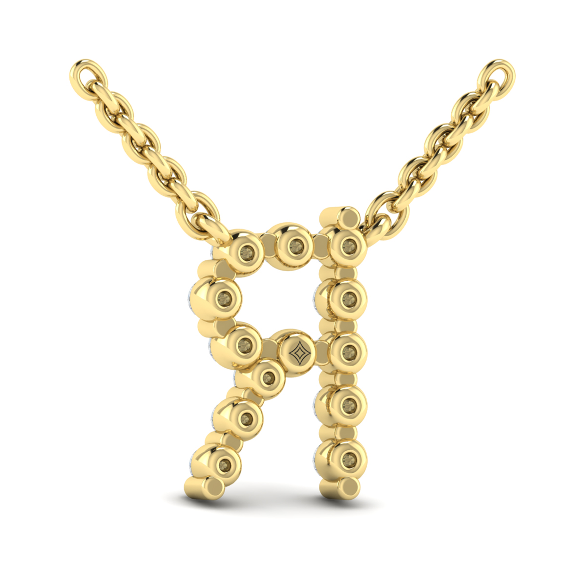 Diamond Alphabet Pendant Necklace, R