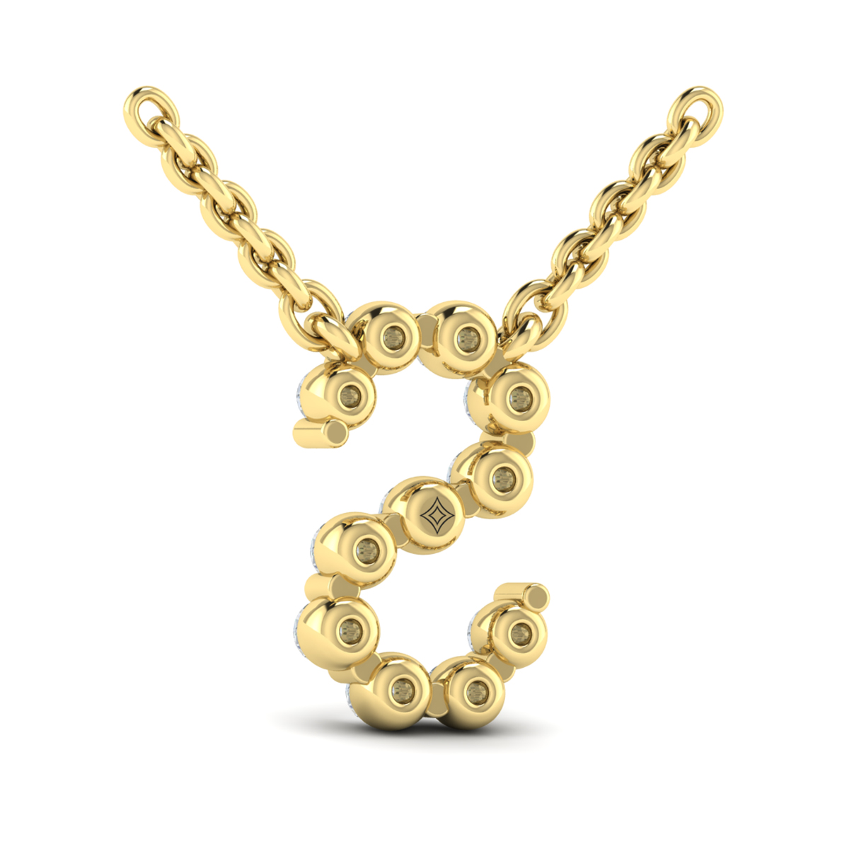 Diamond Alphabet Pendant Necklace, S
