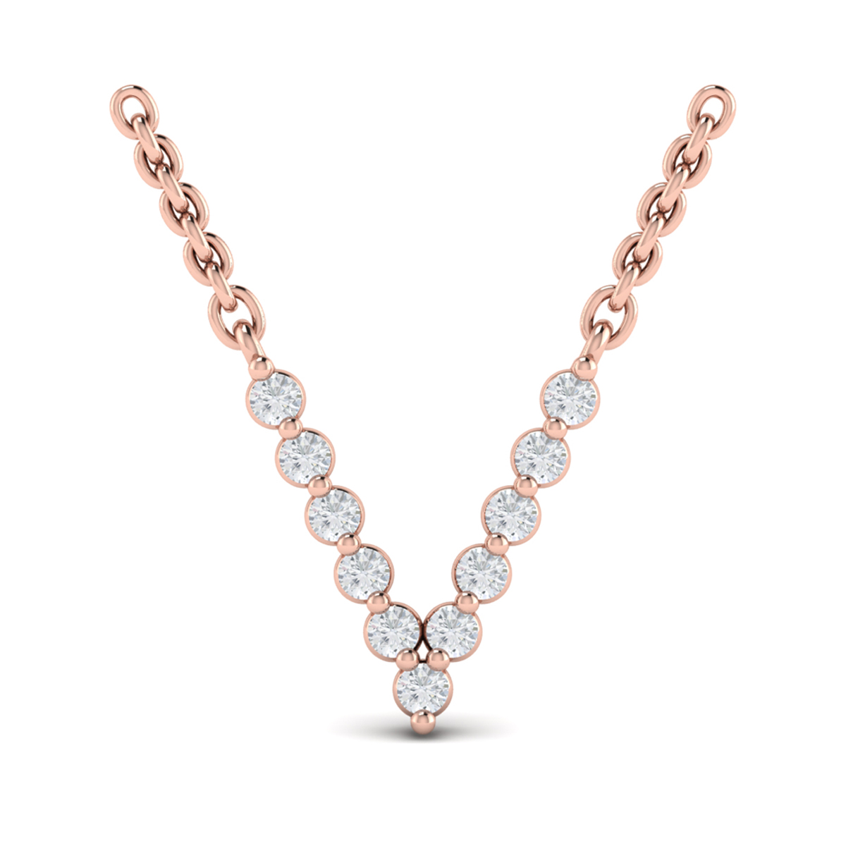 Diamond Alphabet Pendant Necklace, V