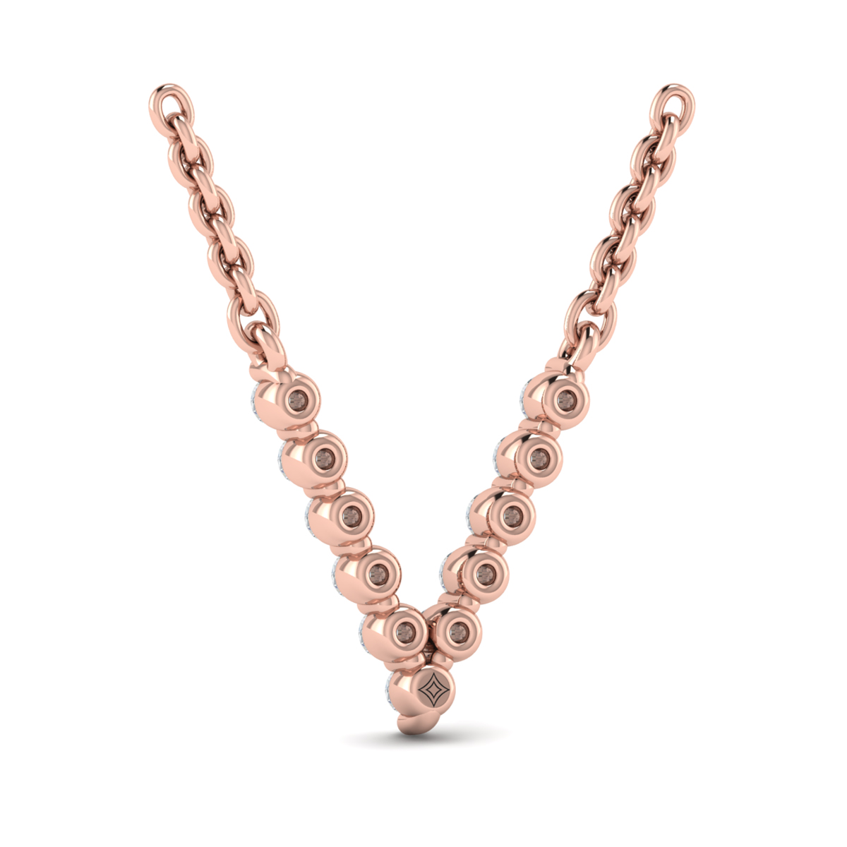 Diamond Alphabet Pendant Necklace, V