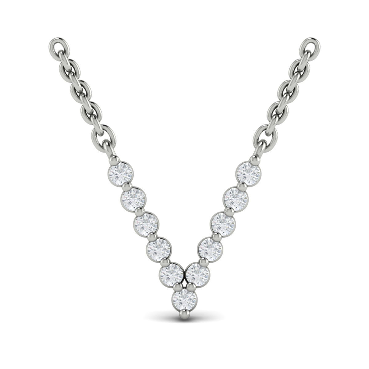 Diamond Alphabet Pendant Necklace, V