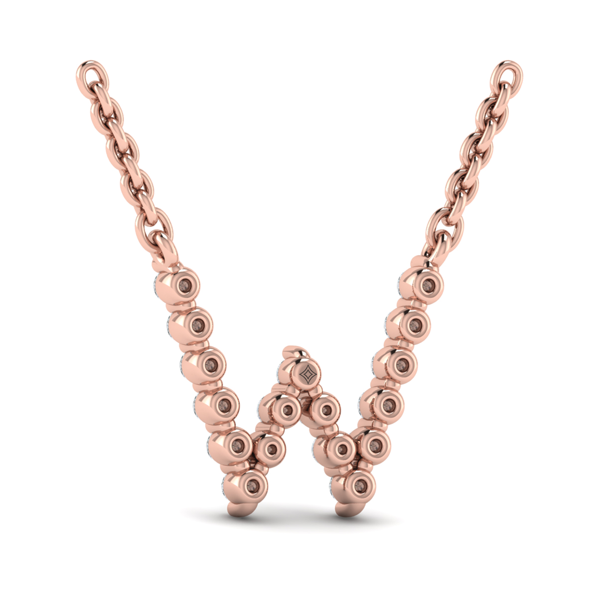 Diamond Alphabet Pendant Necklace, W