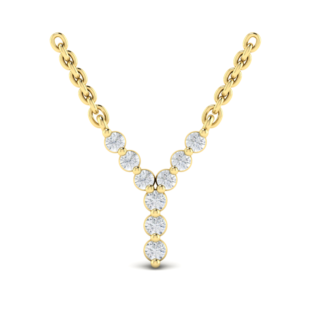 Diamond Alphabet Pendant Necklace, Y