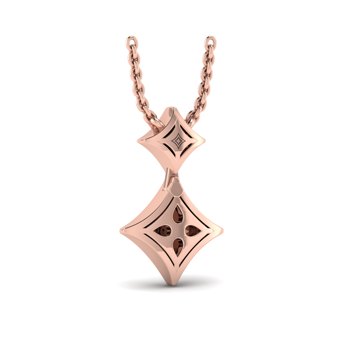 Diamond Cluster Double Vlora Star Pendant Necklace