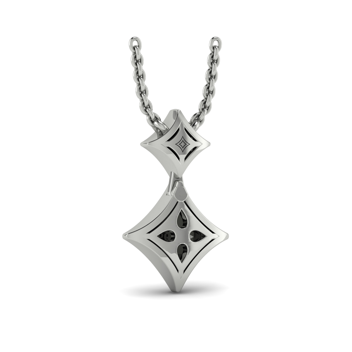 Diamond Cluster Double Vlora Star Pendant Necklace
