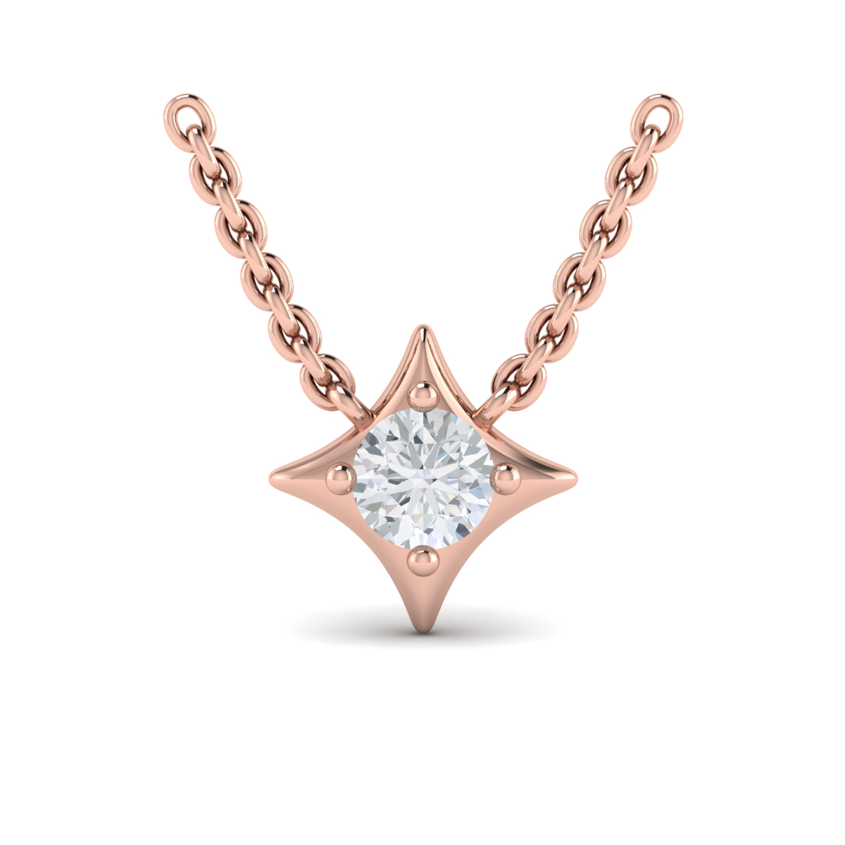 Single Diamond Vlora Star Pendant Necklace