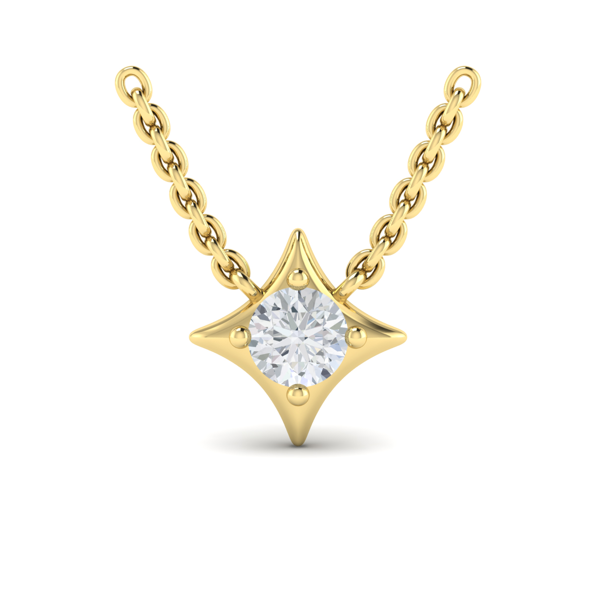 Single Diamond Vlora Star Pendant Necklace