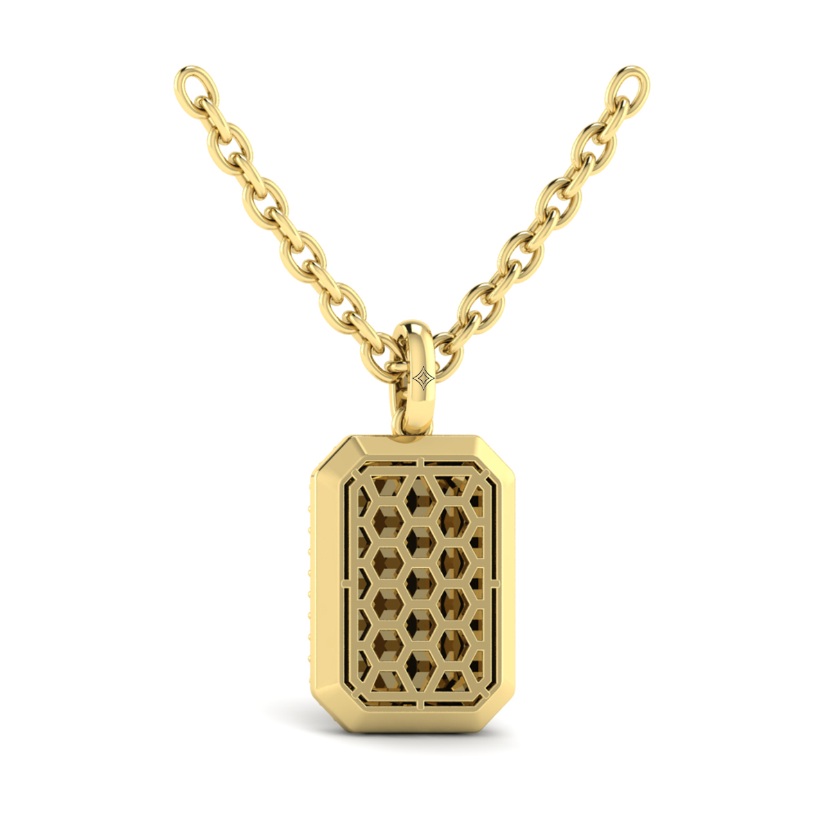 Diamond Medallion Alphabet Pendant Link Necklace, E