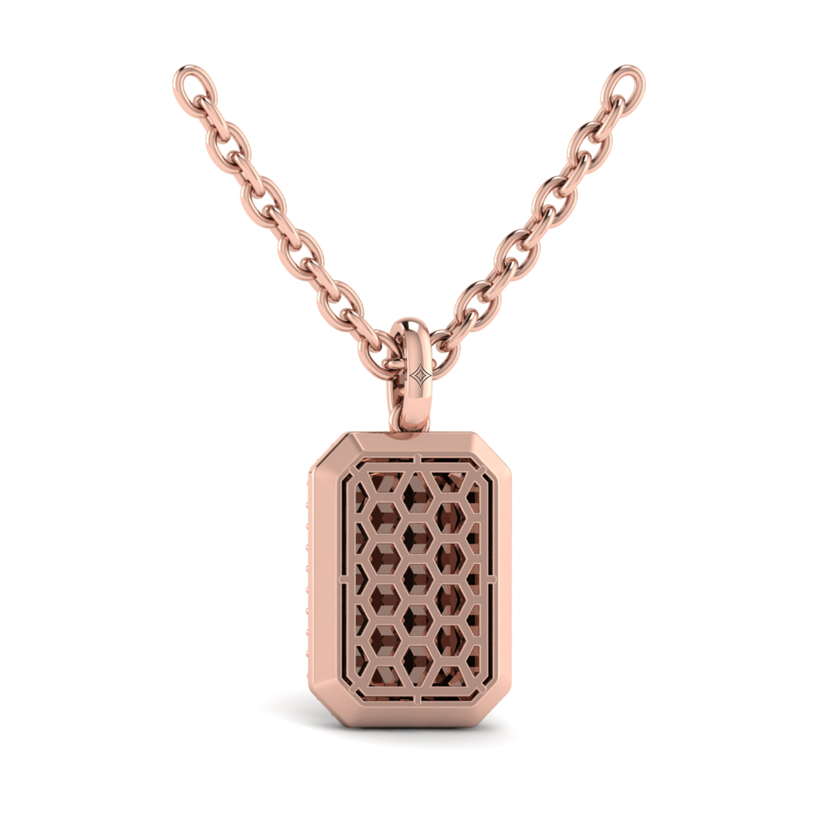 Diamond Medallion Alphabet Pendant Link Necklace, F