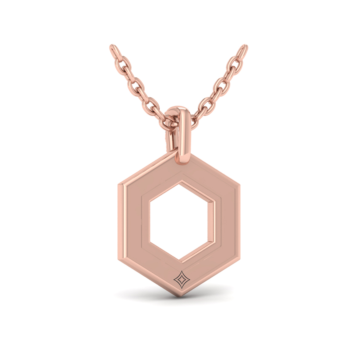 Diamond Open Honeycomb Pendant Necklace
