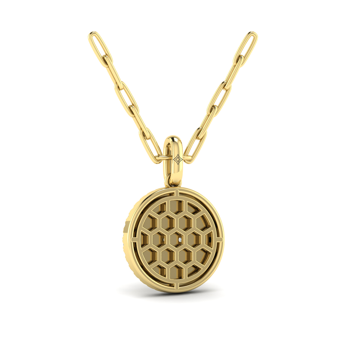 Center Star Diamonds and Bezel Pendant Necklace