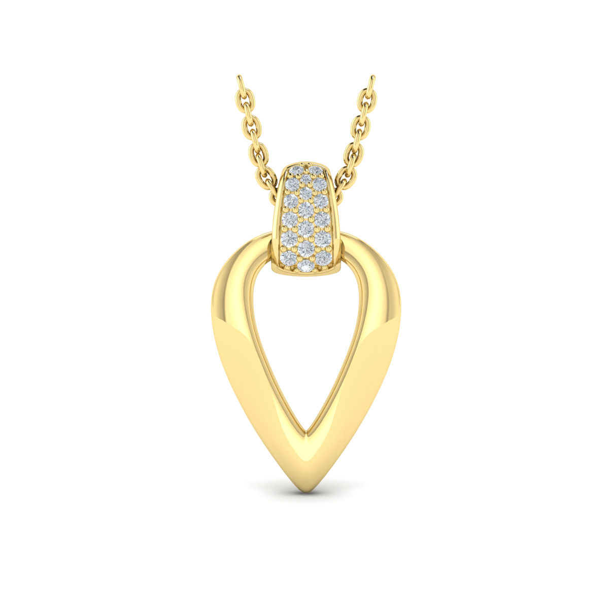 Diamond Accent Open Tear Drop Link Pendant