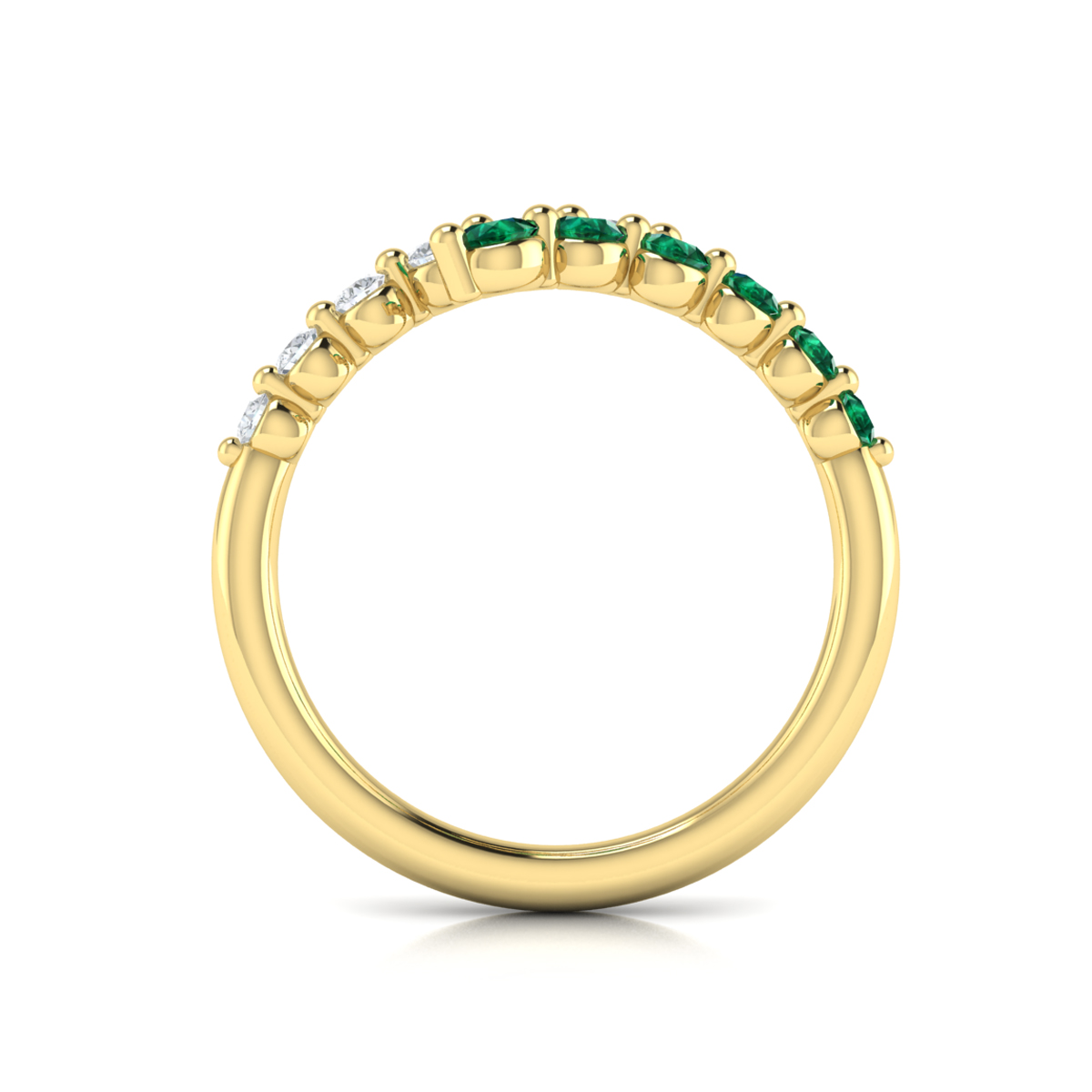 Diamond and Emerald Open Wrap Ring