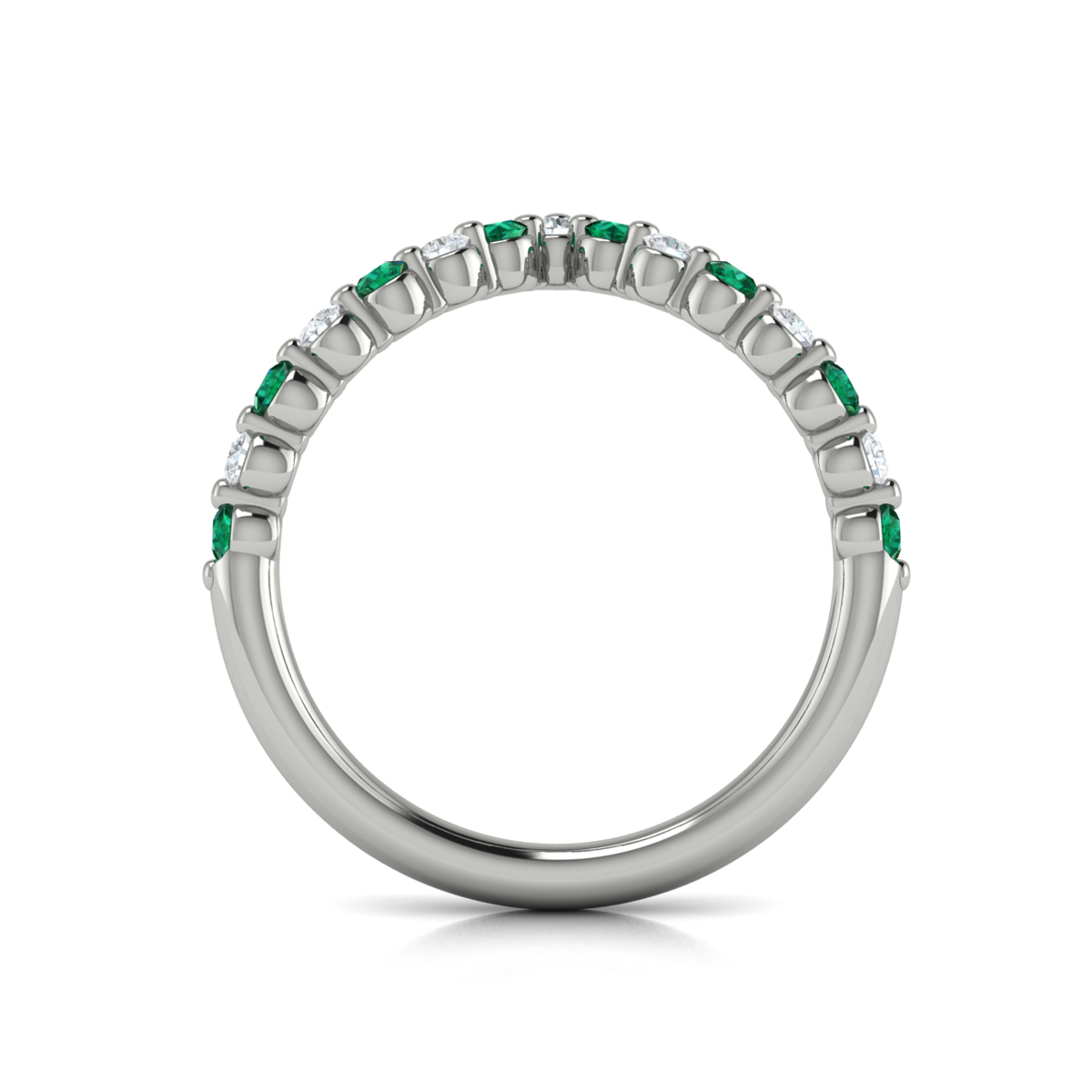 Diamond and Emerald Chevron Ring