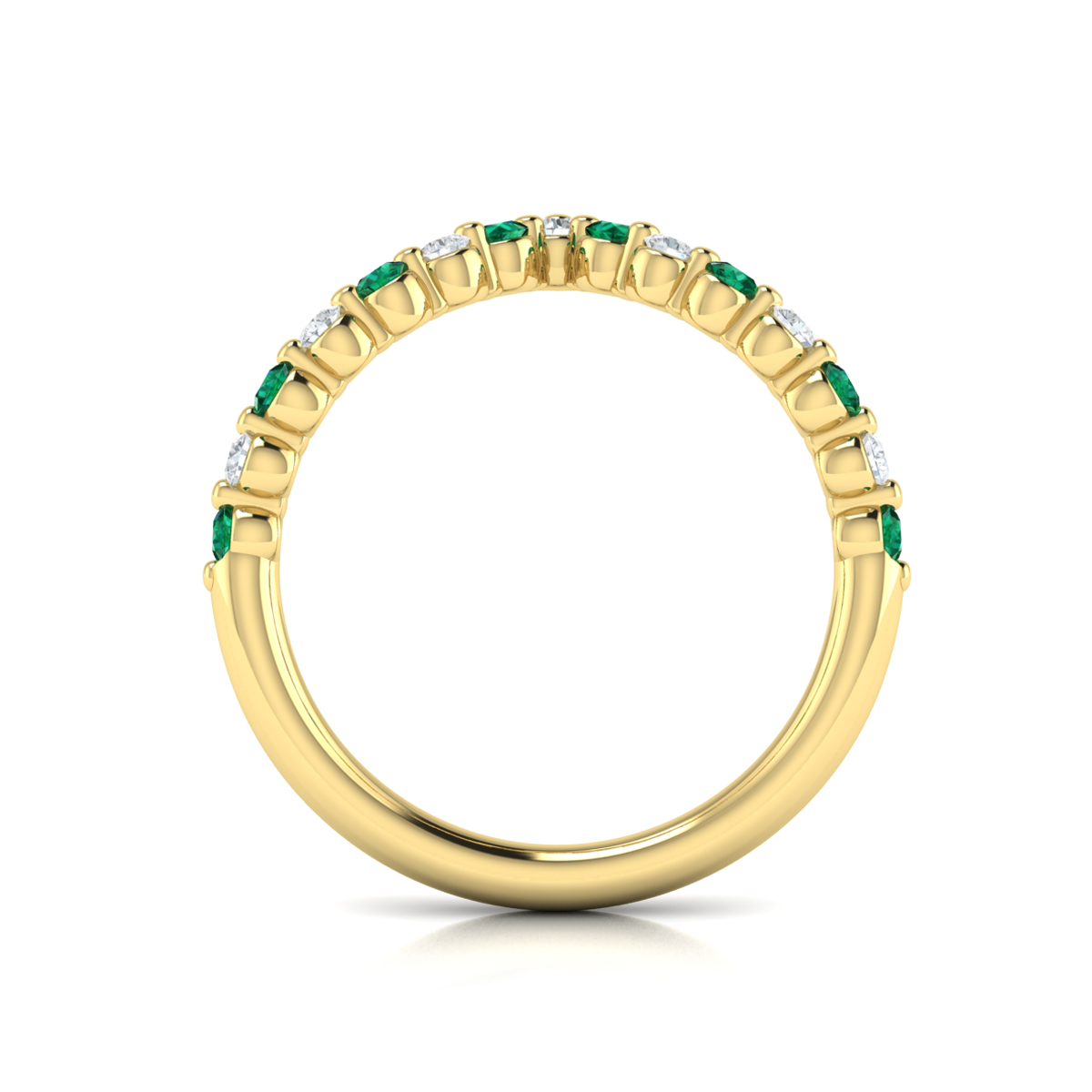 Diamond and Emerald Chevron Ring