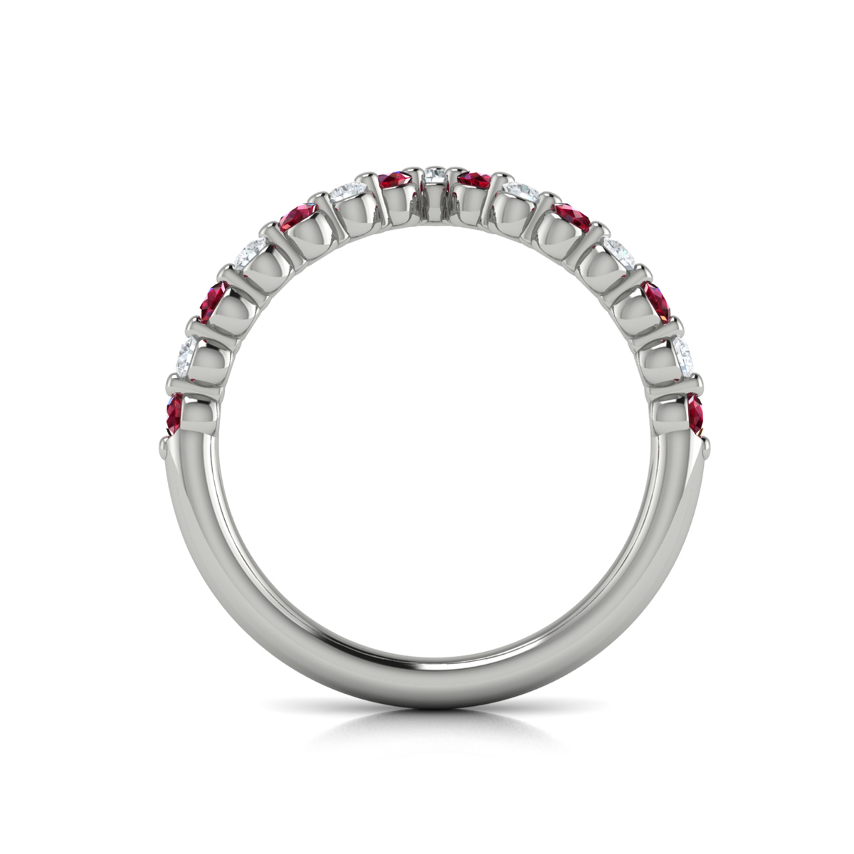 Diamond and Ruby Chevron Ring